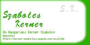 szabolcs kerner business card